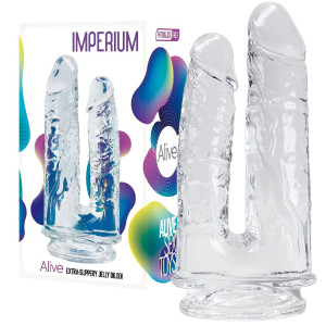 Alive Imperium Jelly SZ01 Realistyczne podwójne dildo z przyssawką, Przezroczyste