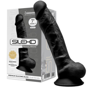 S.D Model 1 ( 7" ) Realistyczne czarne dildo z jądrami i przyssawką