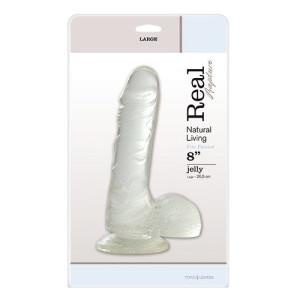 Toyz4Lovers REAL RAPTURE 8" Realistyczne grube dildo z jądrami, Przezroczyste