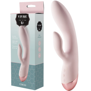 Wibrator łechtaczkowy Vivre Duo Vibe Coco silikonowy różowy 22,9 cm dyskretny Dream Toys