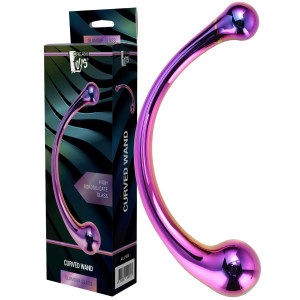 Deram Toys GLAMOUR GLASS CURVED WAND Dwustronne dildo do stymulacji punktu G, Szklane