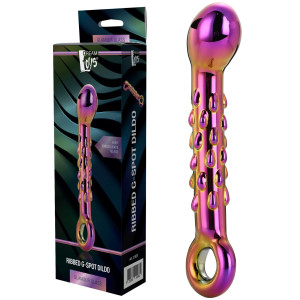 Dream Toys GLAMOUR GLASS RIBBED G-SPOT DILDO dwustronne do punktu G, Szkło