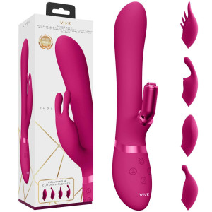 Vive Chou - Pink Wibrator z króliczkiem (z wymiennymi końcówkami), USB Różowy