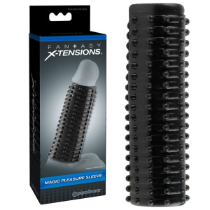 Pipedream FXTM Pleasure Sleeve Dark Nakładka na penisa z wypustkami, Czarna TPE