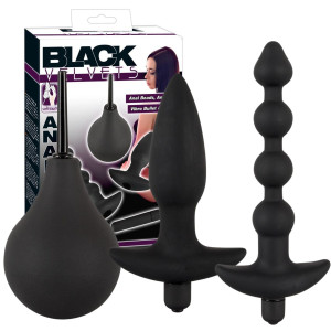 Black Velvet Zestaw do zabaw analnych - 3 szt., Czarne
