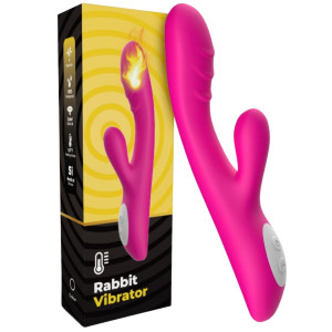 Boss Series Spark Wibrator z króliczkiem z funkcją podgrzewania, USB Różowy