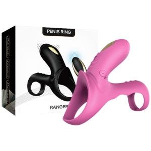 Boss of Toys Ranger - Ekskluzywny pierścień wibracyjny ze stymulatorem, USB Różowy