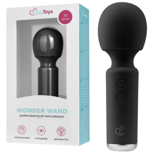 Easy Toys Mini Vibe Wand Vibrator - Black - Mini Masażer Wand, USB Czarny