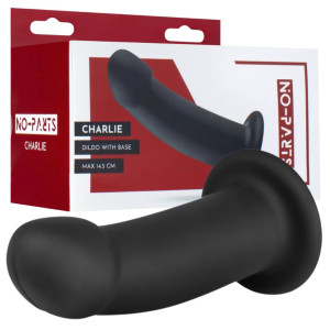 No-Parts - Charlie Dildo 14.5 cm - Black - Realistyczne dildo do Stap-On, Czarne Silikonowe