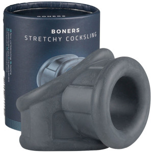 Boners Liquid Silicone 2 in 1 Ballstretcher - Opaska uciskowa na jądra i penisa, Szara