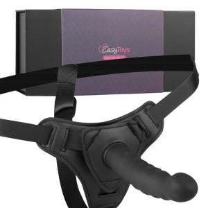 Easy Toys Silicone Strap-On - Bended - Czarny
