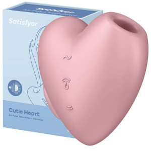 Satisfyer - Cutie Heart (Light Red) - Stymulator łechtaczki w kształcie serca, USB Różowe