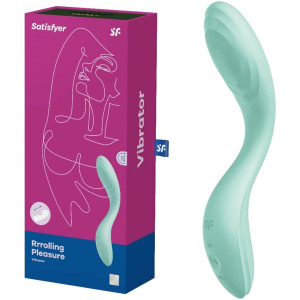 Wibrator łechtaczkowy analny Rolling Mint silikonowy zielony 22,0 cm wodoodporny Satisfyer