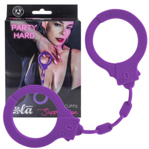 Silicone Handcuffs Party Hard Suppression Kajdanki na ręce, Fioletowe