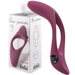 Lola Toys Erection Vibroring Pure Passion Stardust Uciskowy pierścień z wibracjami, Bordowy