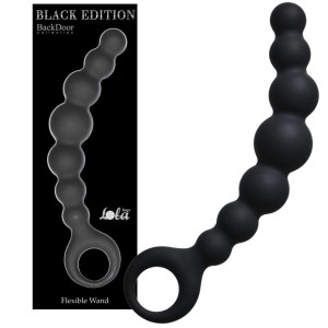 Beads Flexible Wand - Progresywna sonda analna z uchwytem, Czarna