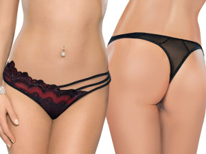 Beatrice thongs black-red koronkowe czarne stringi sexowne