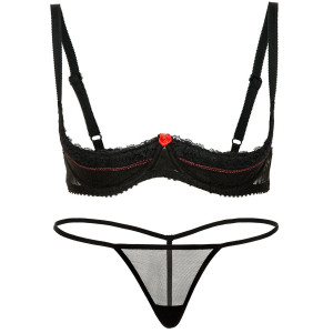 Erotyczny komplet półbiustonosz i stringi model 6824 Roxana
