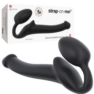 SEMI-REALISTIC BENDABLE STRAP-ON - S - Samonośny Strap-On, Czarny