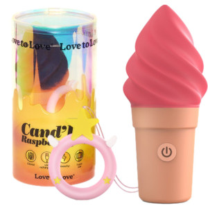 CAND"ICE - RASPBERRY JOLLY - Dyskretny stymulator łechtaczki - lód w wafelku, USB