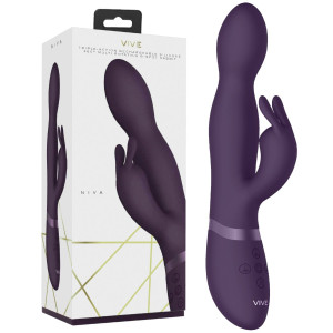 Shots Niva - 360degrees Rabbit - Purple - Wibrator z króliczkiem z funkcją rotacji, USB Fioletowy