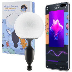 Magic Motion - Bunny App  - Korek analny sterowany aplikacją - z ogonkiem, Czarny