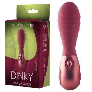 Wibrator silikonowy dopochwowy Dinky Mini Jody bordowy 12 cm wodoodporny Dream Toys
