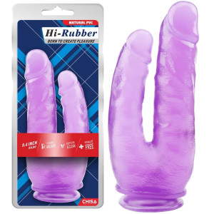 CHISA 9.4 Inch Dildo podwójne z przyssawką, FIoletowe