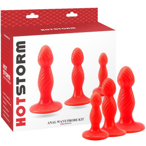 CHISA Anal Wave Probe Kit Zestaw korków analnych - 3 szt., Czerwone