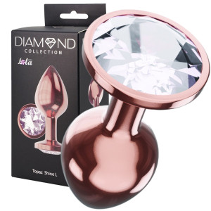 Lola Games Butt Plug Diamond Moonstone Shine L Rose Gold - Korek analny z diamencikiem