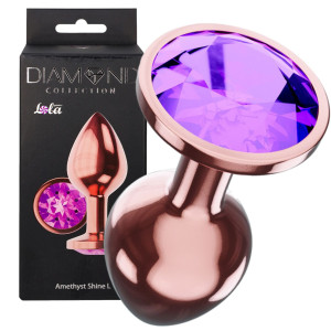 Lola Games Diamond Amethyst Shine L Rose Gold - Korek analny z diamencikiem