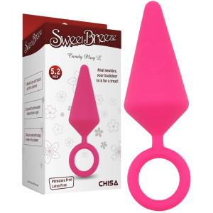 CHISA Candy Plug L-Pink - Korek analny z uchwytem, Różowy