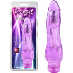 Fioletowy wibrator dopochwowy Precious- tpe 19,5 cm wodoodporny zasilanie baterie CHISA