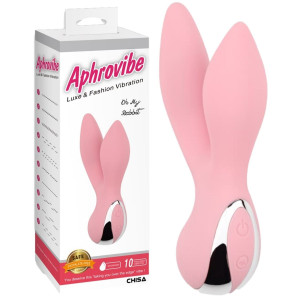 CHISA Light Pink Oh My Rabbit - Designerski wibrator typu króliczek, USB Różowy