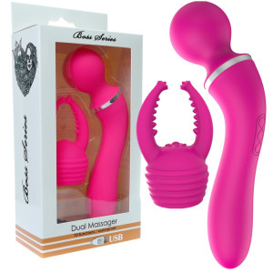 Boss Series Dual Massager Masażer Wand z dodatkową końcówką, USB Różowy