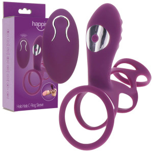 Halo Halo C-Ring Sleeve - Pierścień erekcyjny z masażerem łechtaczki - na pilota, Różowy