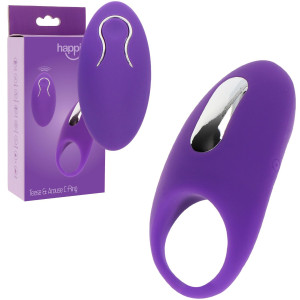 ToyJoy Tease & Arouse C-Ring - Wibrujący pierścień erekcyjny na pilota, USB Fioletowy