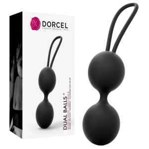 Dorcel  DUAL BALLS NOIR - Kulki gejszy z uchwytem, Czarne