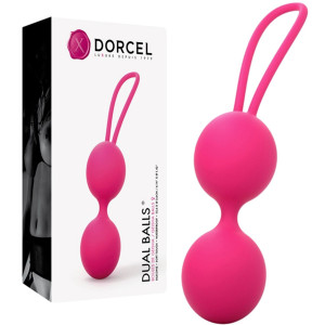 Dorcel DUAL BALLS MAGENTA - Kulki gejszy z uchwytem, Różowe