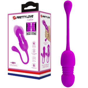 PRETTY LOVE - Callie - wibrujące jajeczko z funkcją pulsacji, Fioletowe USB
