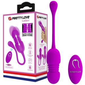 PRETTY LOVE - Callieri - Wibrujące jajeczko na pilota z funkcją pulsacji, USB Fioletowe