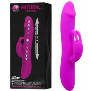 PRETTY LOVE - NATURAL MOTION 7 FUNCTION - Wibrator z króliczkiem z funkcją ruchów posuwistych, Różowy USB