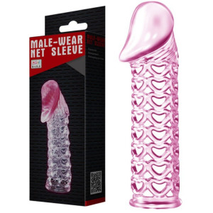 BAILE - MALE-WEAR NET SLEEVE - Nakładka na penisa, Różowa TPR