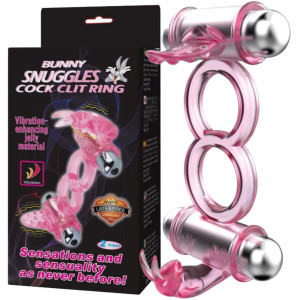BAILE - BUNNY SNUGGLES COCK CLIT RING - wibrujący pierścień na penisa