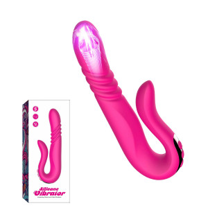 Boss Series Deluxe Twirling Vibrating Thruster RED - Wielofunkcyjny wibrator dopochwowy, USB Różowy