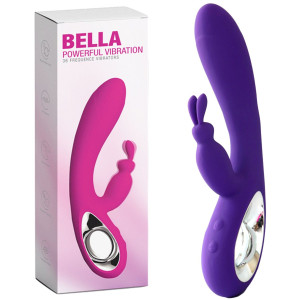 Fioletowy wibrator dopochwowy bella silikonowy 20 cm stymulujący punkt g Boss Series