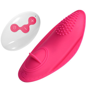 Boss Series Strap on Vibrator 01 -Red - Stymulator do majtek na pilota, USB Czerwony