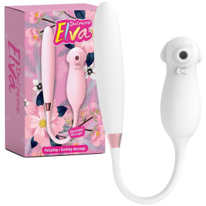 Stymulator-Elva Dual Purpose (white) - Wielofunkcyjny wibrator ze stymulatorem ciśnieniowym, USB