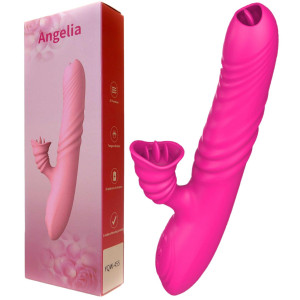 Różowy wibrator dopochwowy angelia Usb silikonowy 23 cm podgrzewany pulsacyjny Boss Series