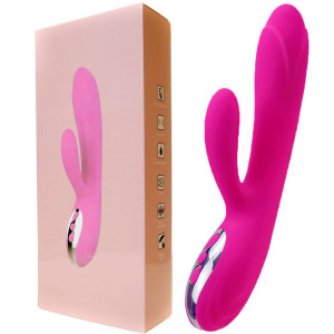 Boss Series Joker Heating Double Vibrating - Wibrator z króliczkiem z funkcja podgrzewania, USB